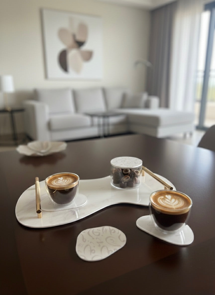 Acrylic Marble tray set